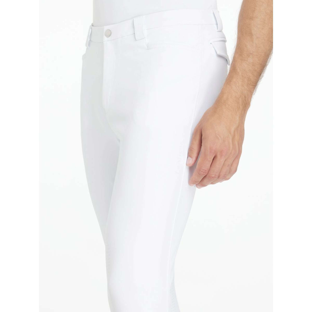 LeMieux Pantalon d'Équitation Sports Knee Grip Hommes Blanc