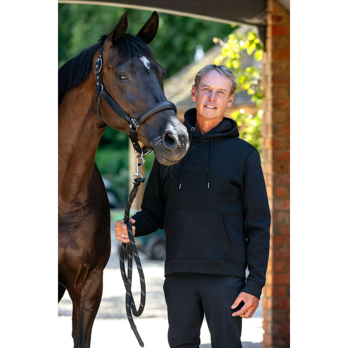 LeMieux Pull col Hoodie Hommes Noir