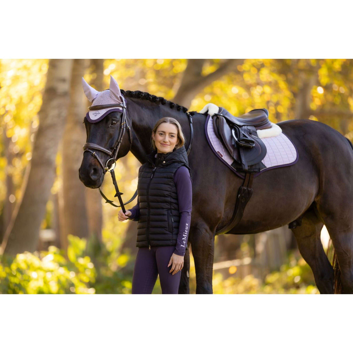 LeMieux Tapis de Selle Merino Suede de Saut Violet