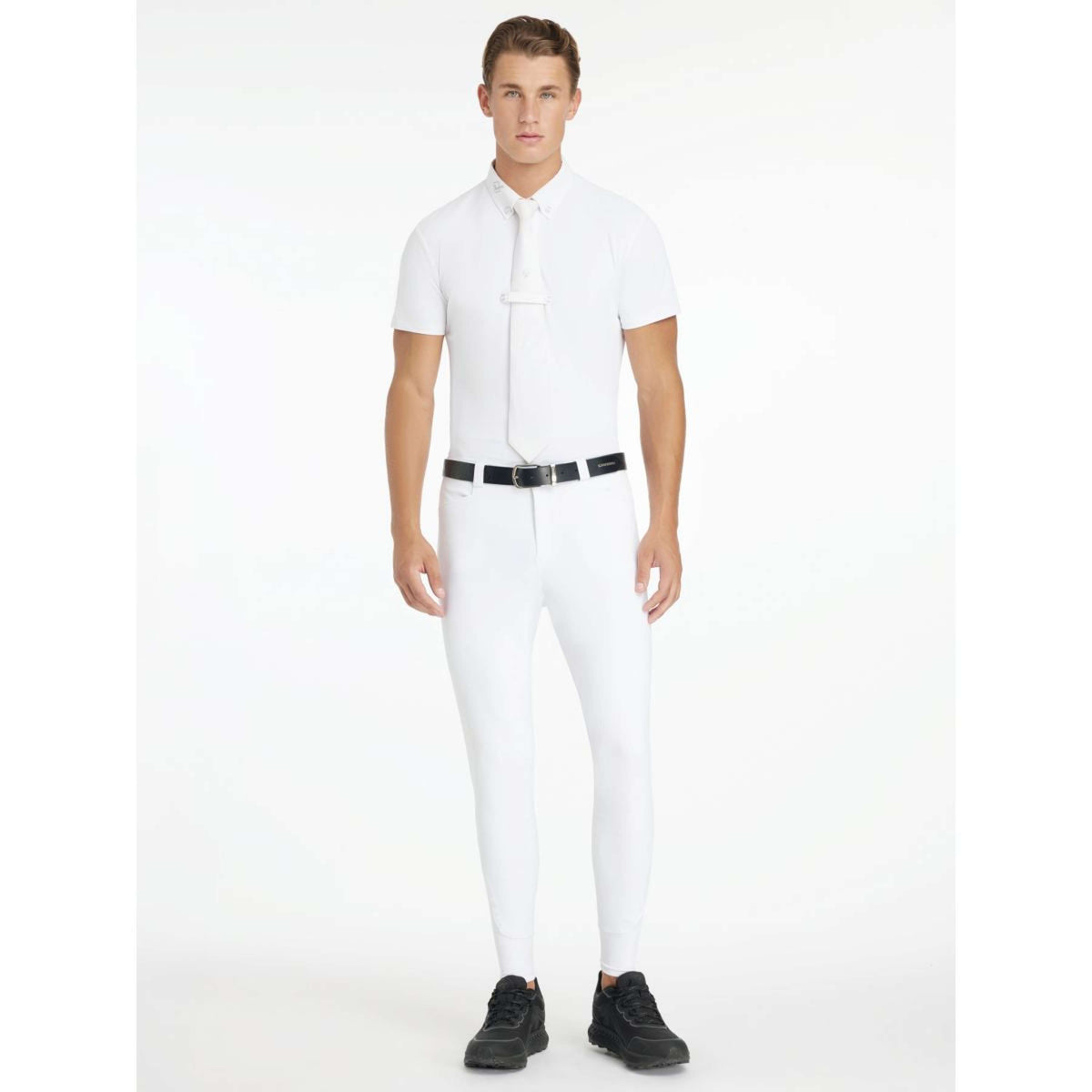 LeMieux Pantalon d'Équitation Sports Full Grip Hommes Blanc