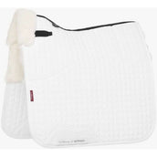 LeMieux Tapis de Selle ProLambs Square Half Lined Dressage Blanc/Blanc