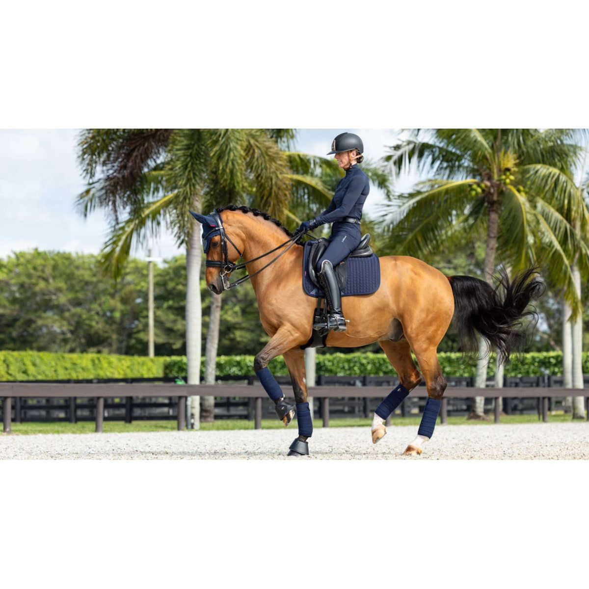 LeMieux Tapis de Selle Prosorb Plain 2 Pocket Dressage Marin