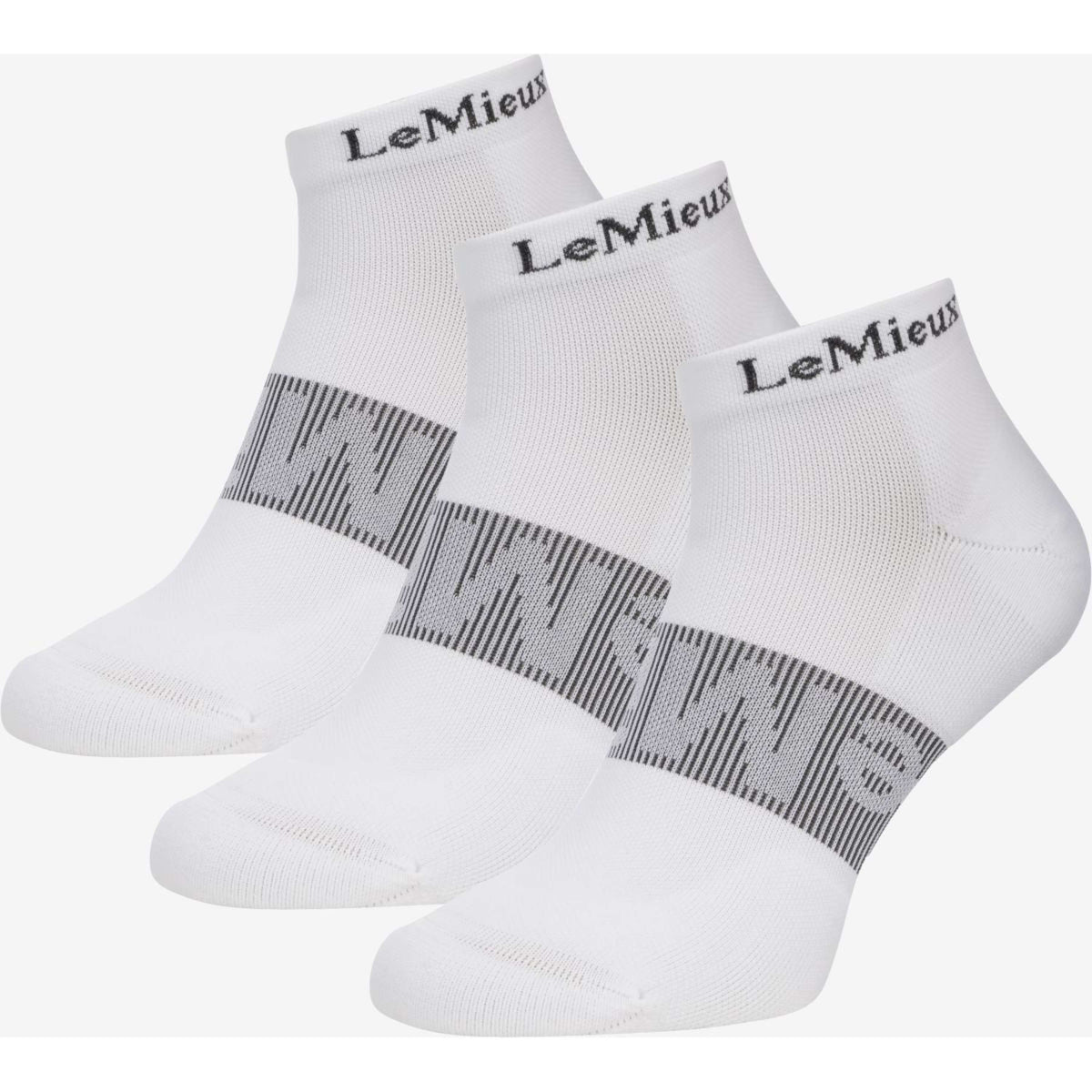 LeMieux Chaussettes Trainer 3 Pack Blanc