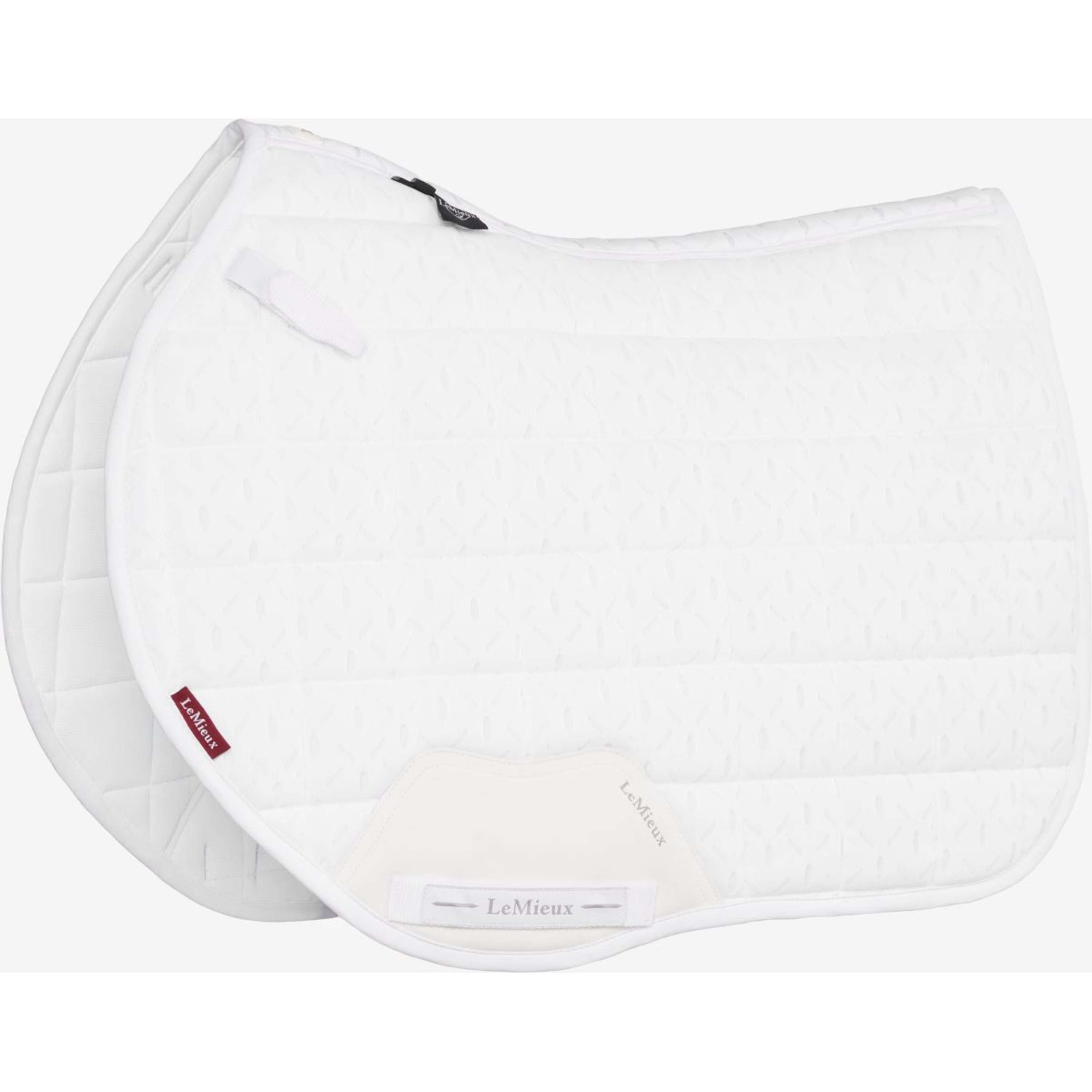 Grand Coussin De Selle De Saut Lemieux – Blanc En Daim – Carré
