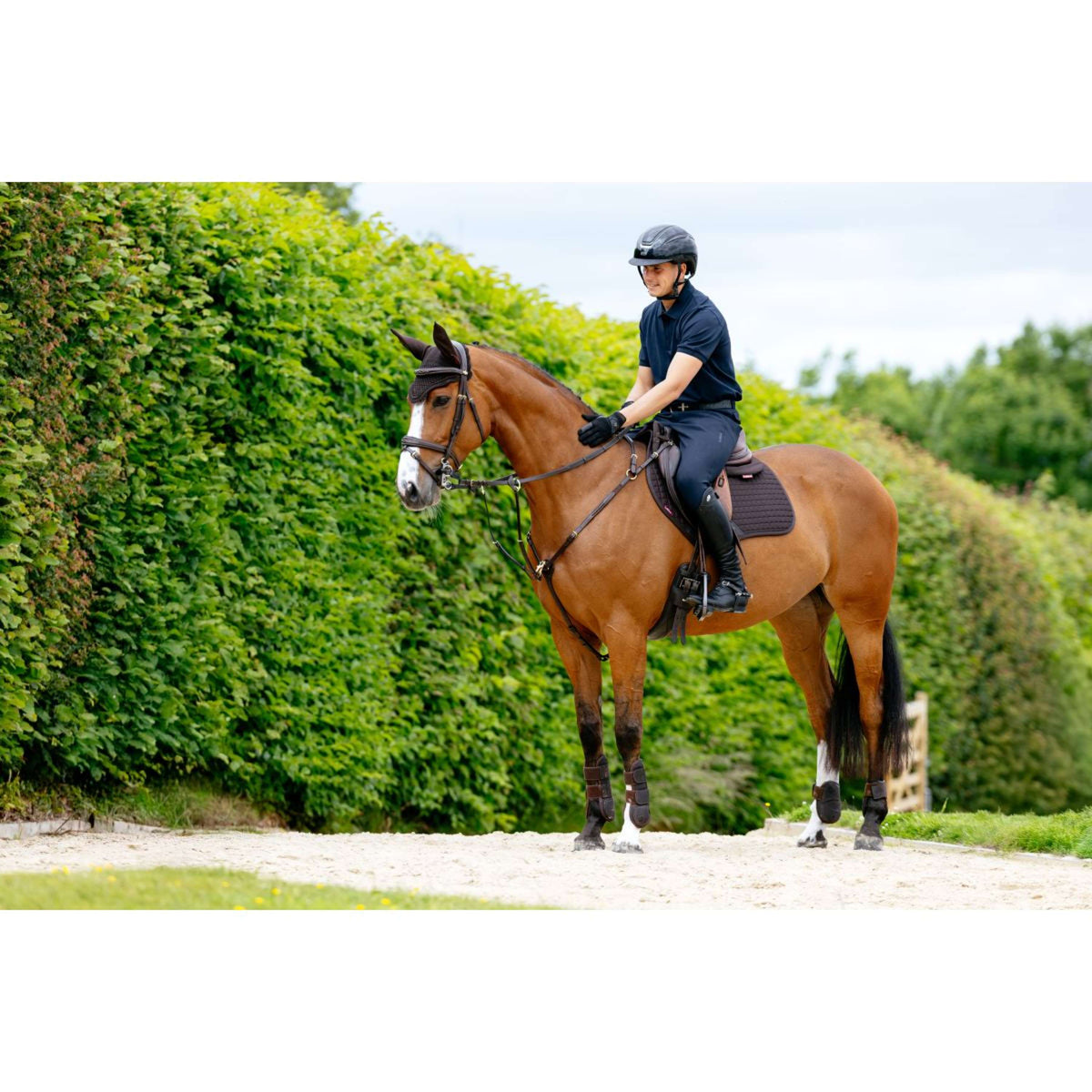 LeMieux Tapis de Selle Cotton Square Close Contact Marron