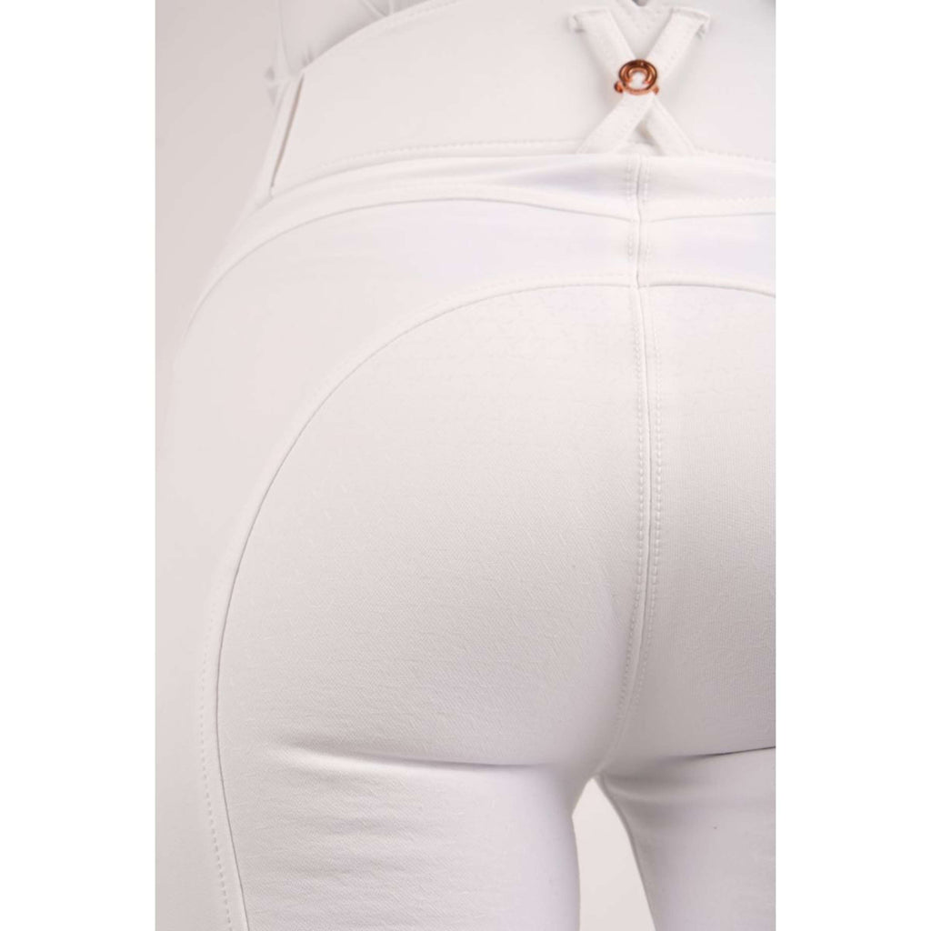 Montar Pantalon d'Équitation Molly Rosegold Highwaist Full Grip Blanc