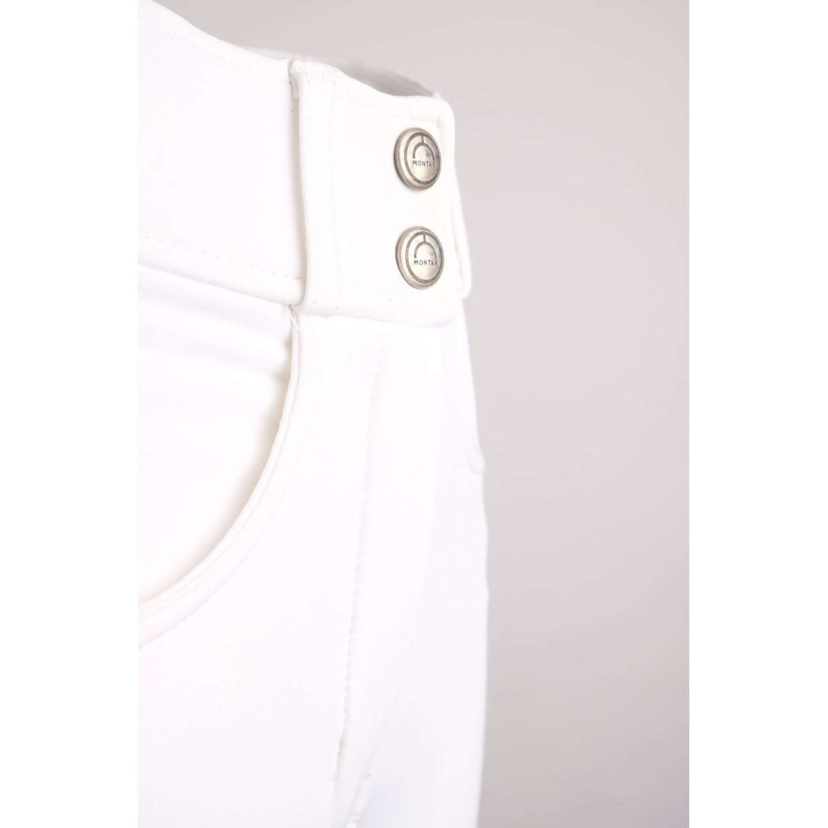 Montar Pantalon d'Équitation Essential Yati Highwaist Prise de Genou Blanc