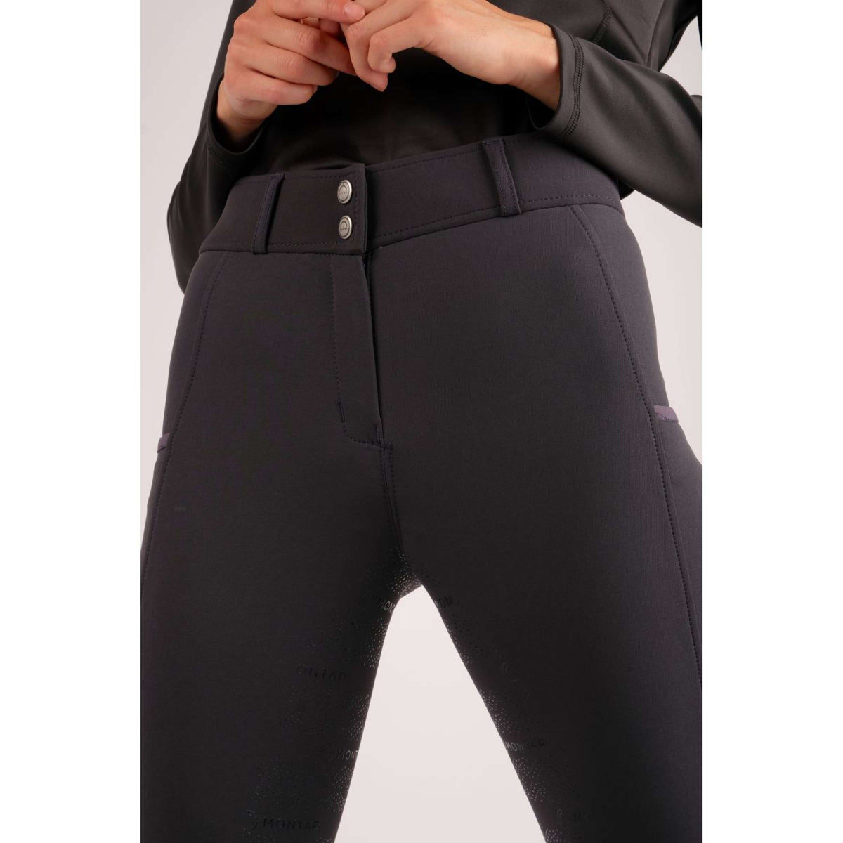 Montar Pantalon d'Équitation Madelyn Highwaist Full Grip Marin