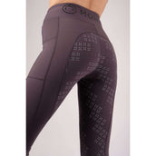 Montar Legging d'Équitation Selena Pull On FullGrip Gris