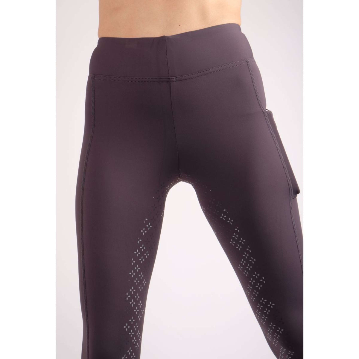 Montar Legging d'Équitation Selena Pull On Full Grip Gris