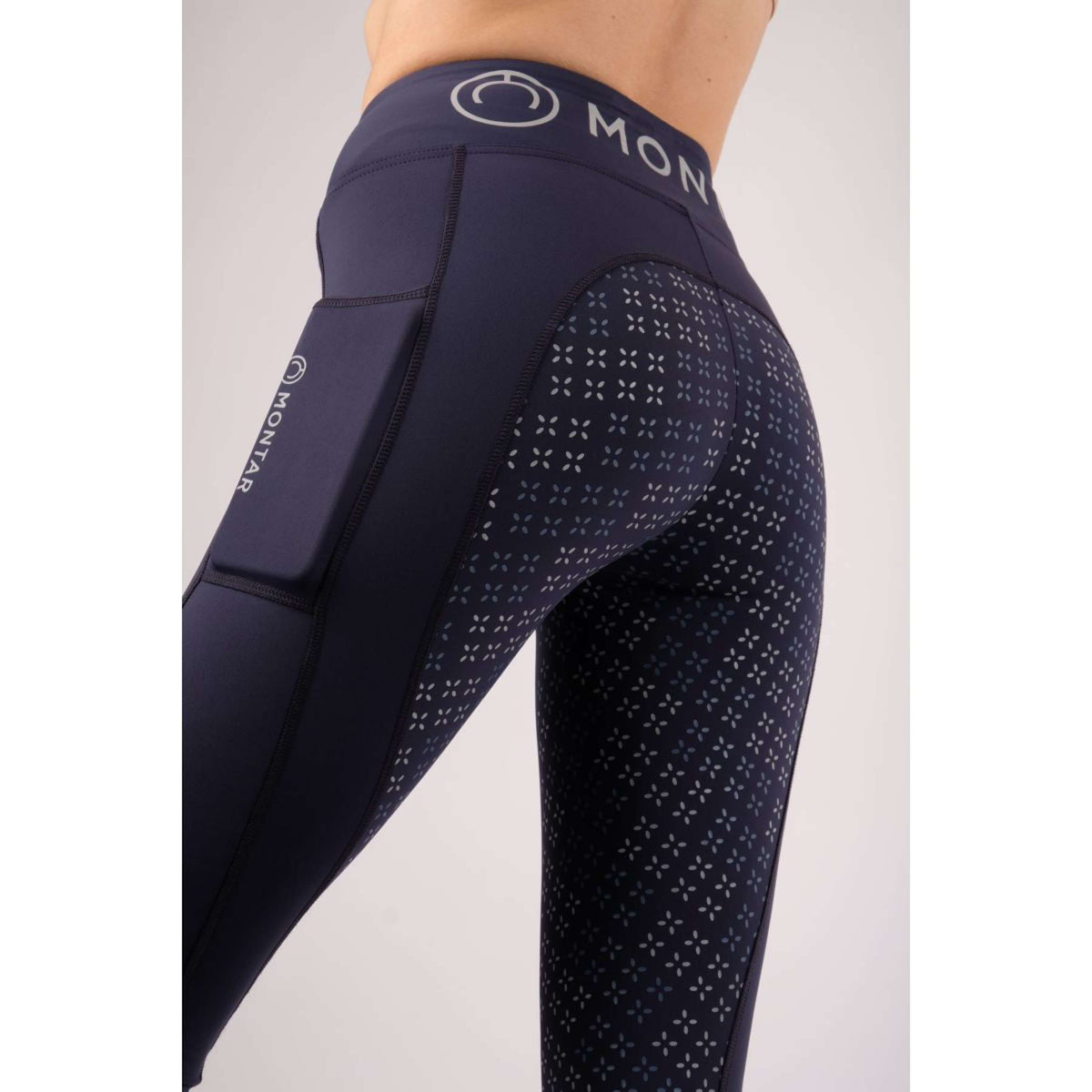 Montar Legging d'Équitation Selena Pull On Full Grip Marin