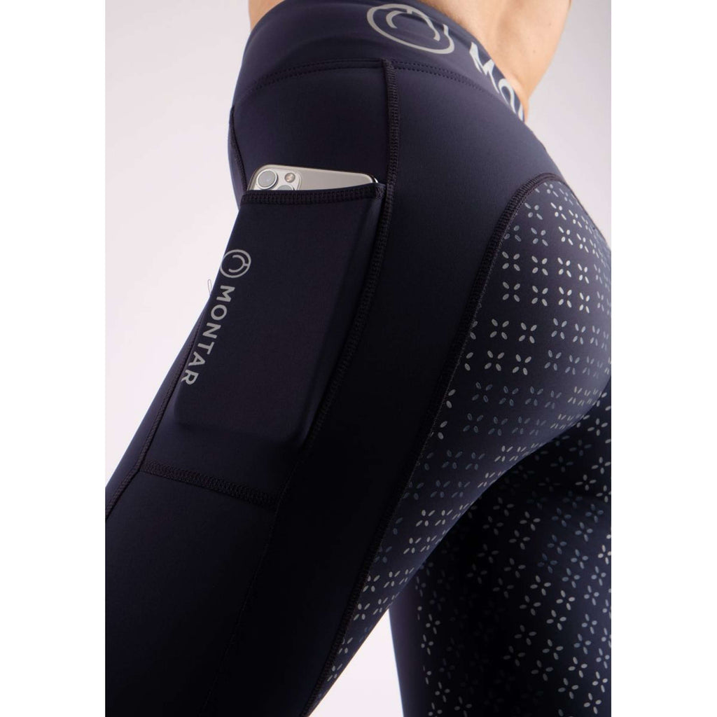 Montar Legging d'Équitation Selena Pull On Junior Full Grip Marin