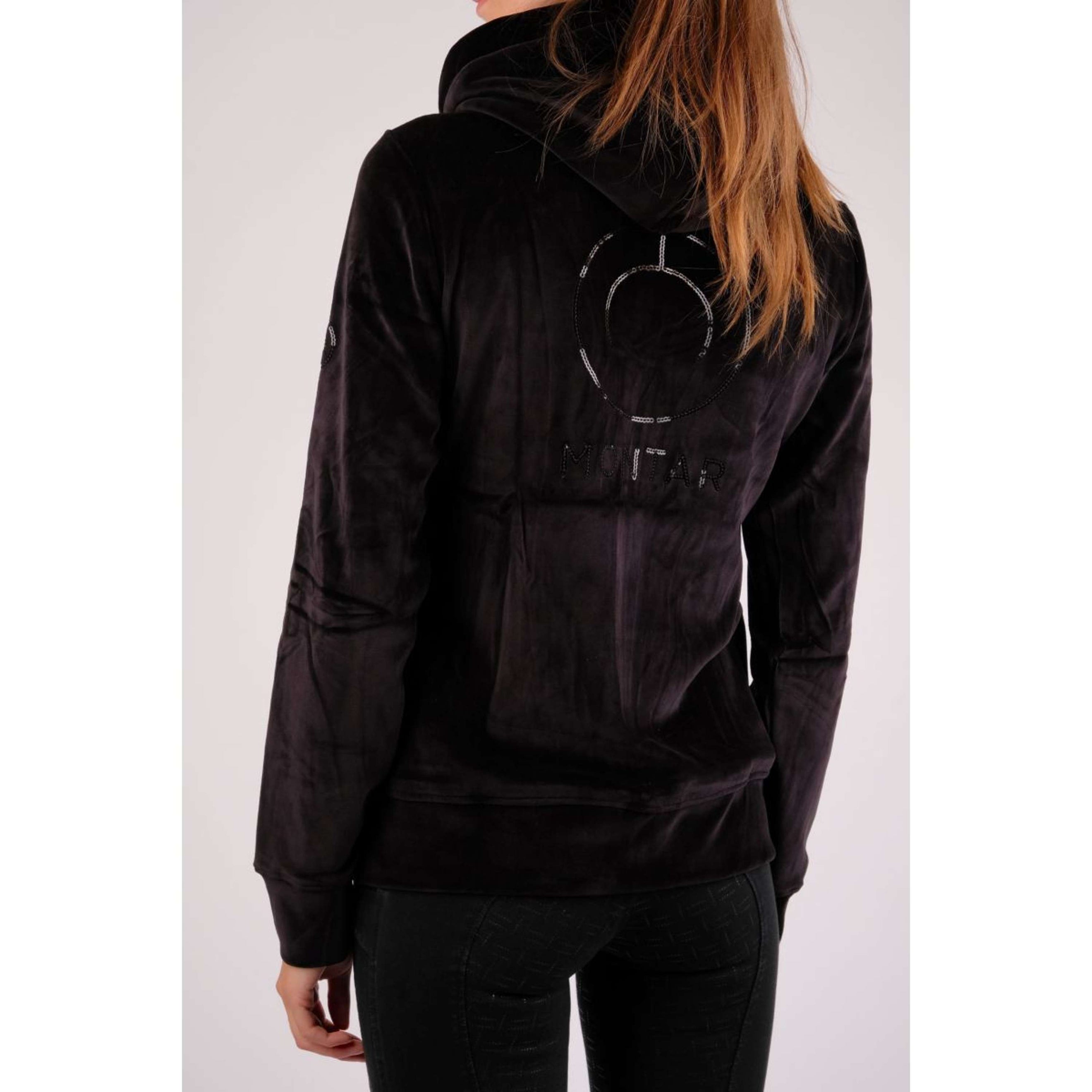 Montar Pull col Hoodie Kamila Velvet Noir