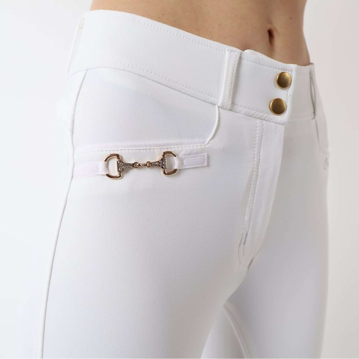 Montar Pantalon d'Équitation Molly Gold Highwaist Full Grip Blanc