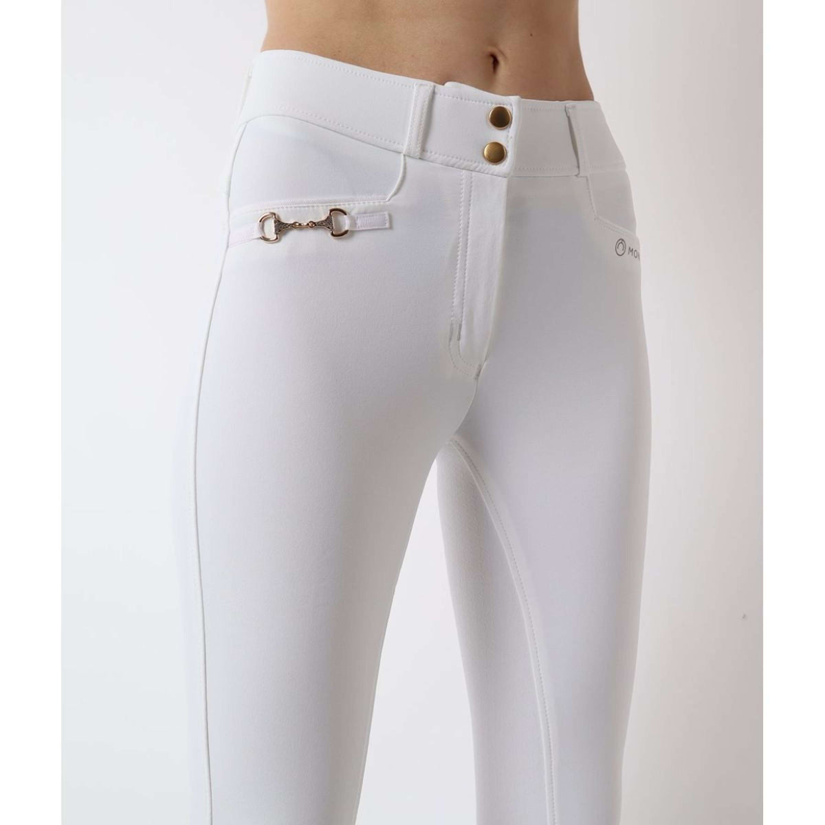 Montar Pantalon d'Équitation Molly Gold Highwaist Full Grip Blanc