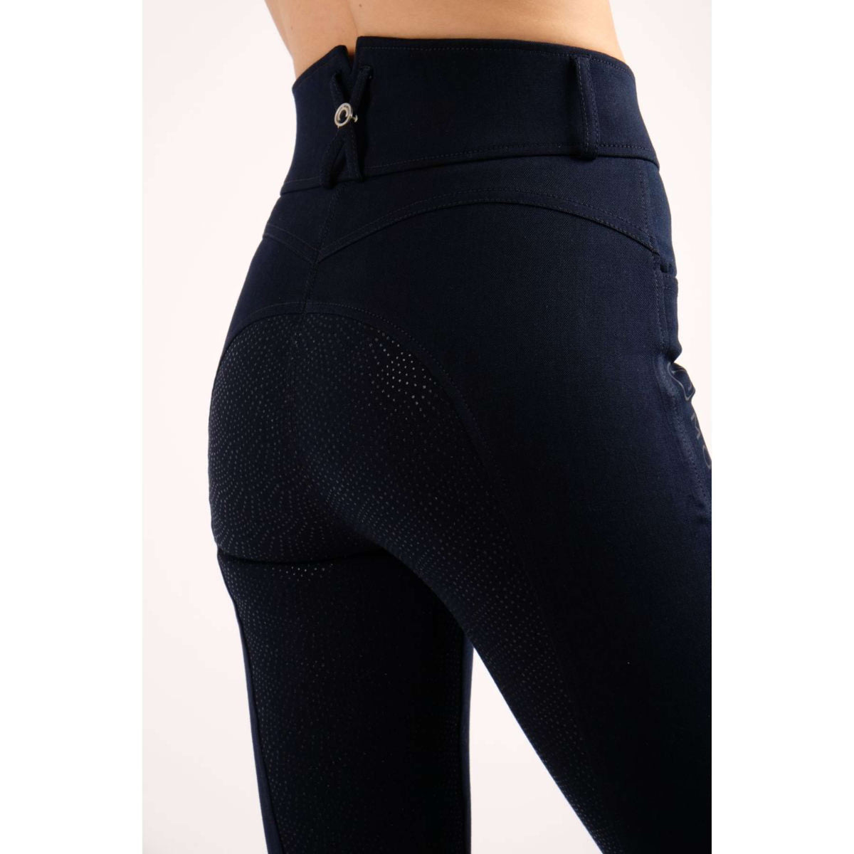 Montar Pantalon d'Équitation Megan Yati Highwaist Full Grip Blue Denim