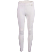 Montar Legging d'Équitation Makayla Pull On Gold Logo Full Grip Blanc