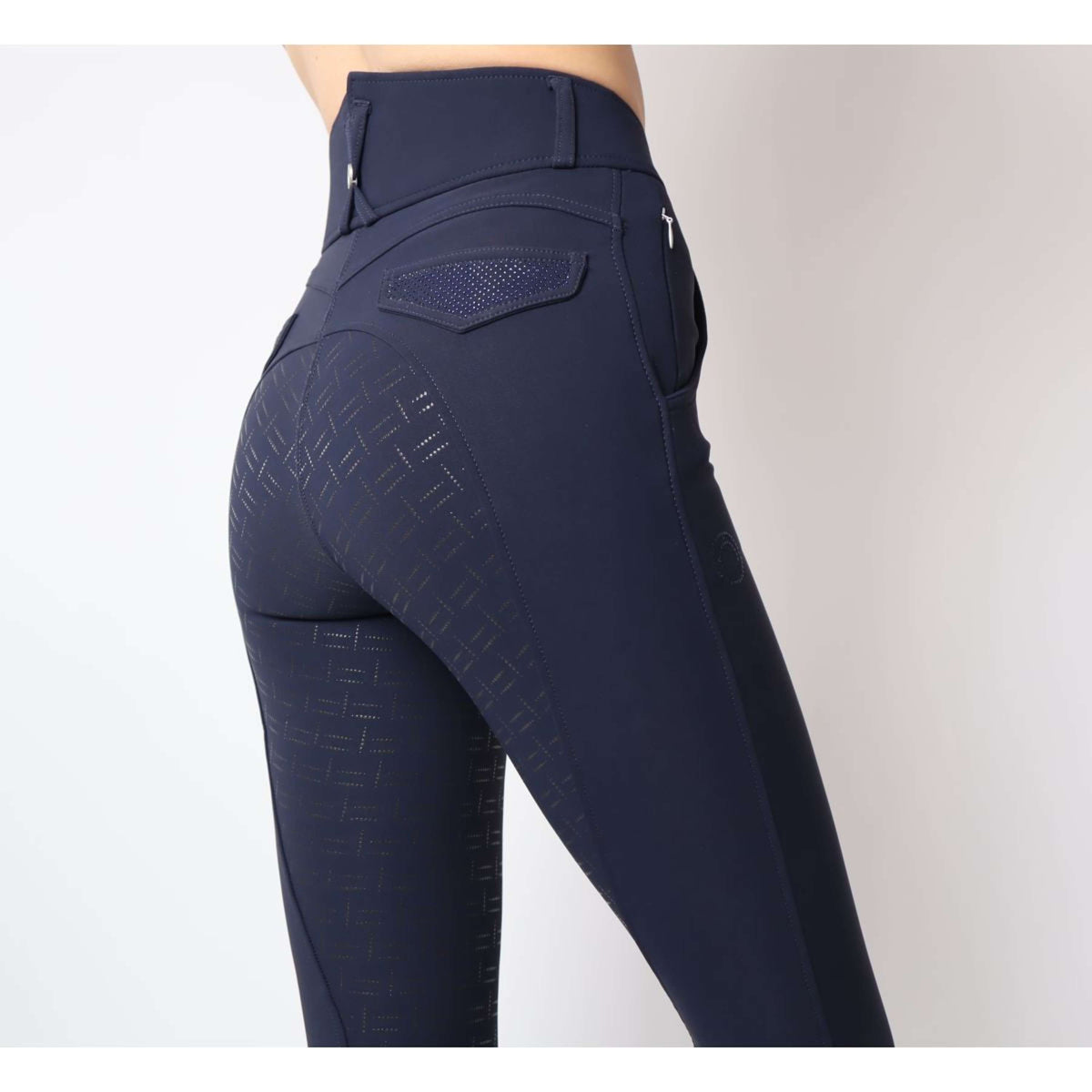 Montar Pantalon d'Équitation Briella Crystal Pocket Full Grip Marin