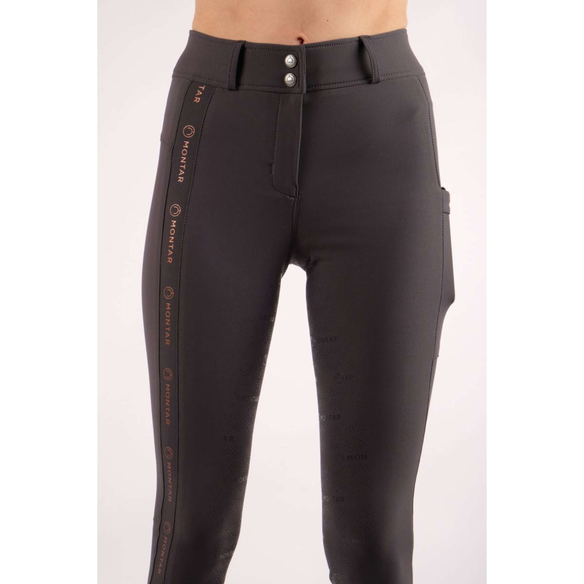 Montar Pantalon d'Équitation Julie Highwaist Full Grip Gris