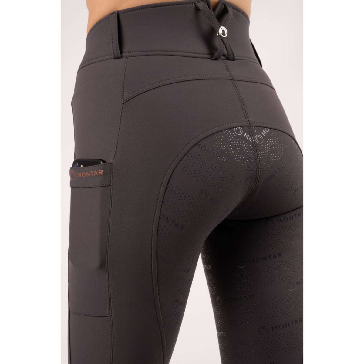 Montar Pantalon d'Équitation Julie Highwaist Full Grip Gris