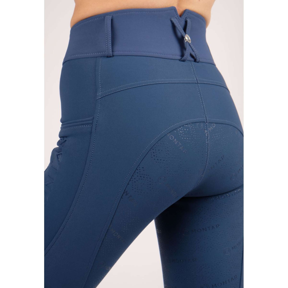 Montar Pantalon d'Équitation Nola Highwaist Full Grip Bleu moyen