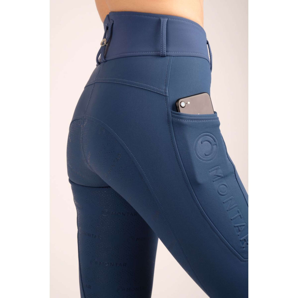 Montar Pantalon d'Équitation Nola Highwaist Full Grip Bleu moyen