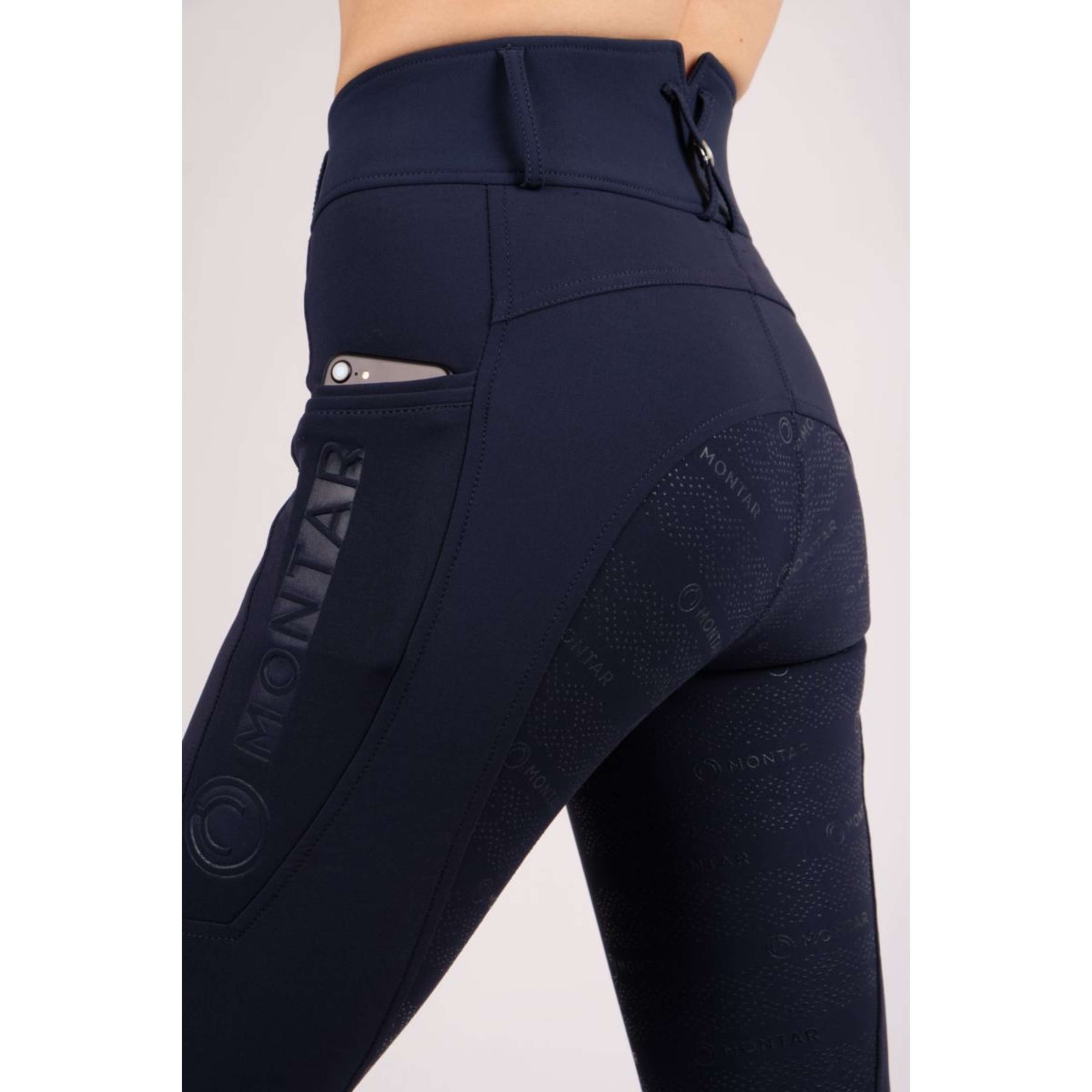 Montar Pantalon d'Équitation Nola Highwaist Full Grip Marin