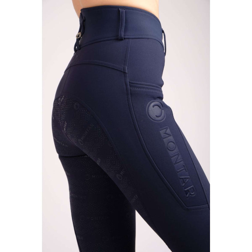 Montar Pantalon d'Équitation Nola Highwaist Full Grip Marin