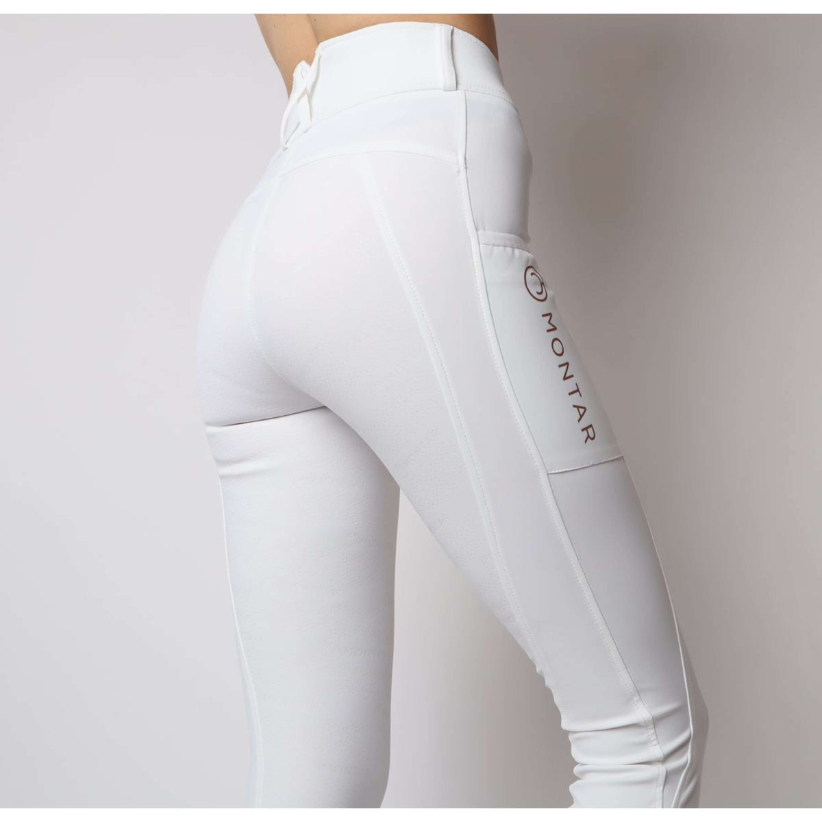 Montar Legging d'Équitation Michelle Rosegold Logo Blanc