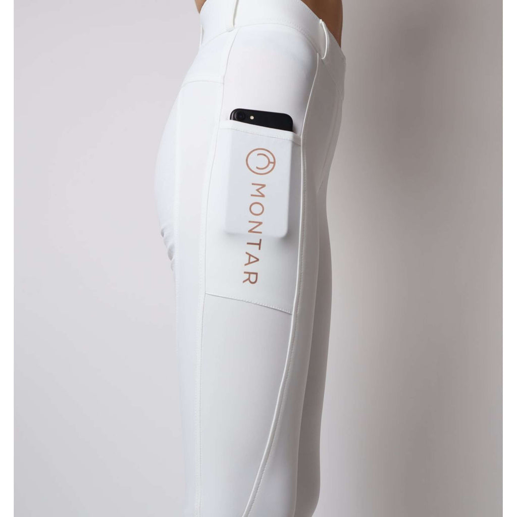 Montar Legging d'Équitation Michelle Rosegold Logo Blanc