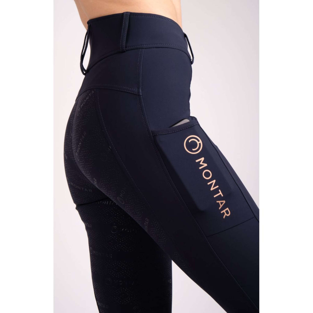 Montar Legging d'Équitation Michelle Rosegold Logo Marin