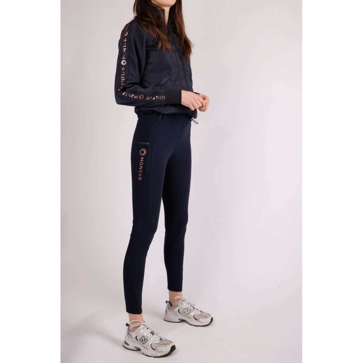 Montar Legging d'Équitation Michelle Rosegold Logo Marin