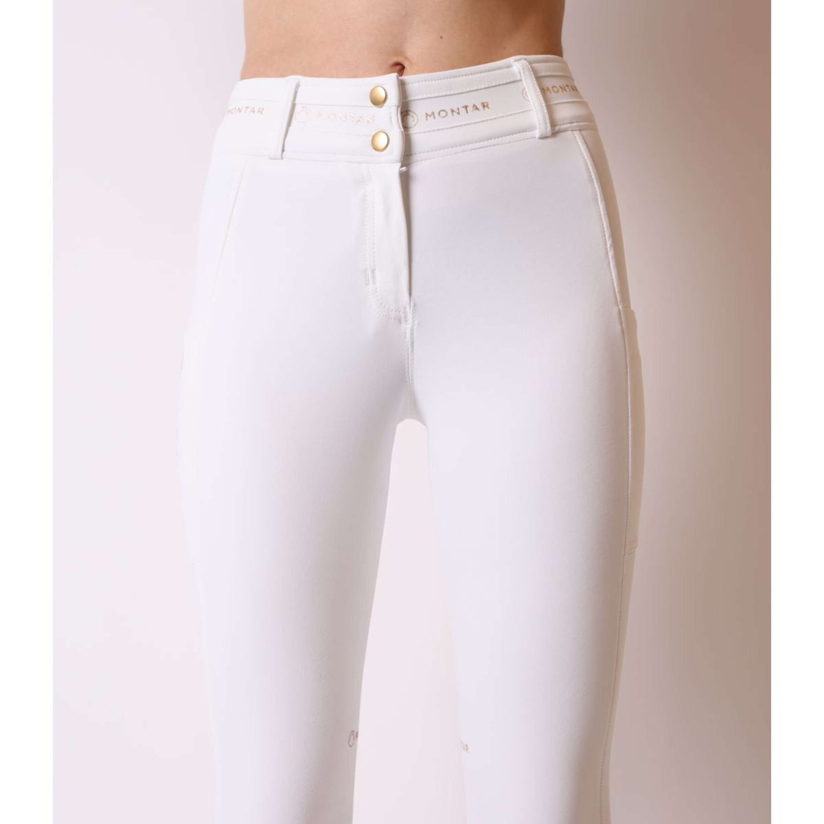 Montar Pantalon d'Équitation Luna Gold Full Grip Blanc