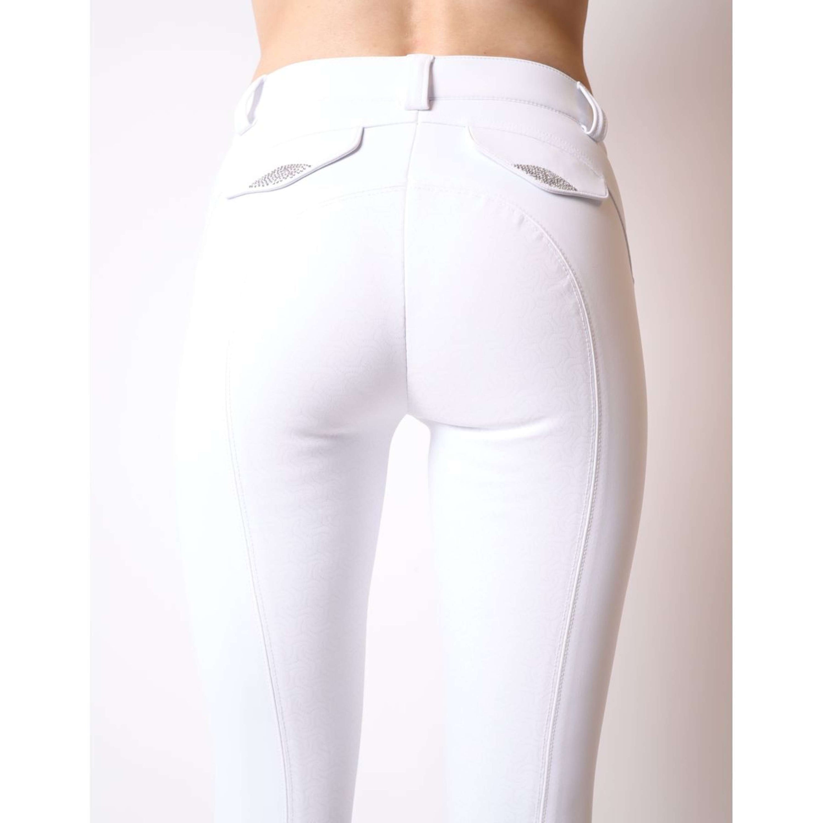 Montar Pantalon d'Équitation Kyla SoftTech Full Grip Blanc