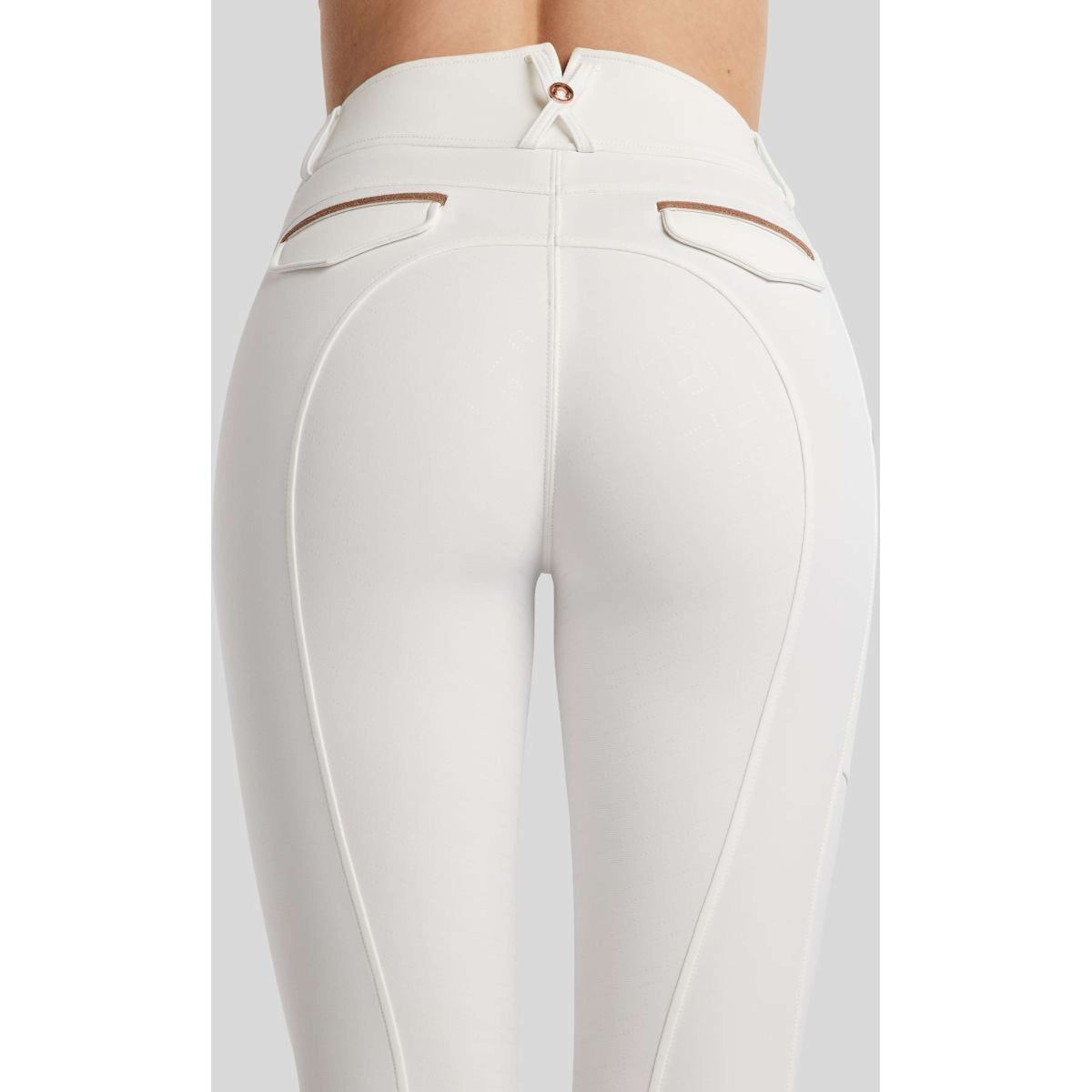 Montar Pantalon d'Équitation MoGlenda Full Grip Blanc