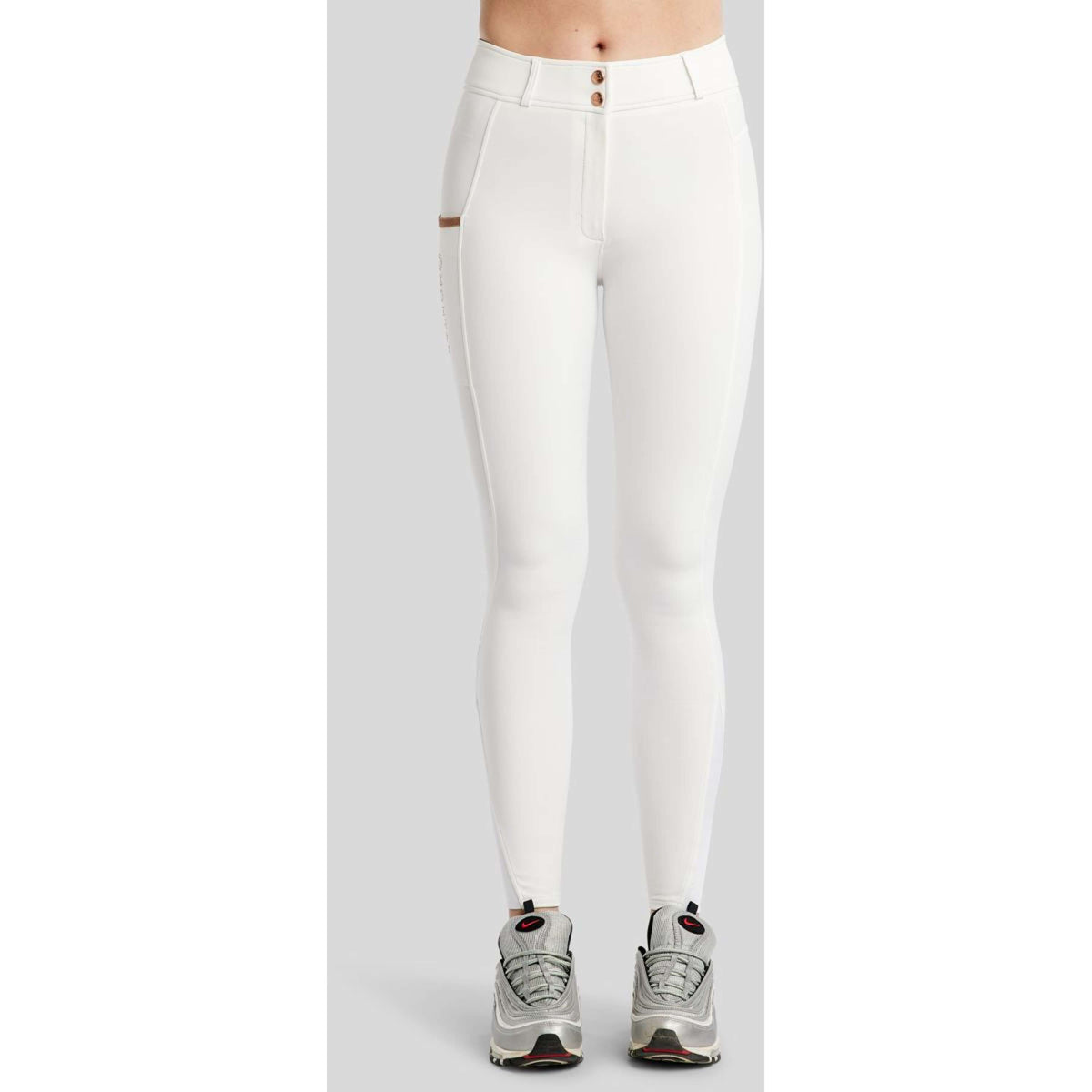 Montar Pantalon d'Équitation MoGlenda Full Grip Blanc