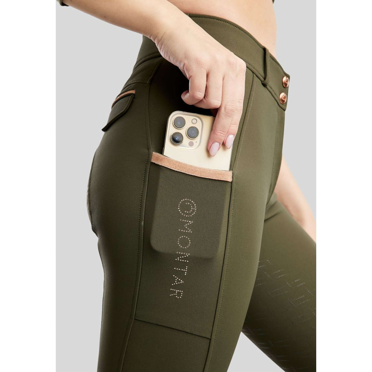 Montar Pantalon d'Équitation MoGlenda Full Grip Olive