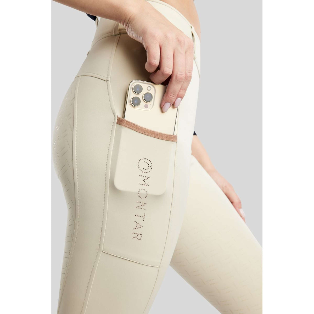 Montar Legging d'Équitation MoGlenda Full Grip Warm Light Grey