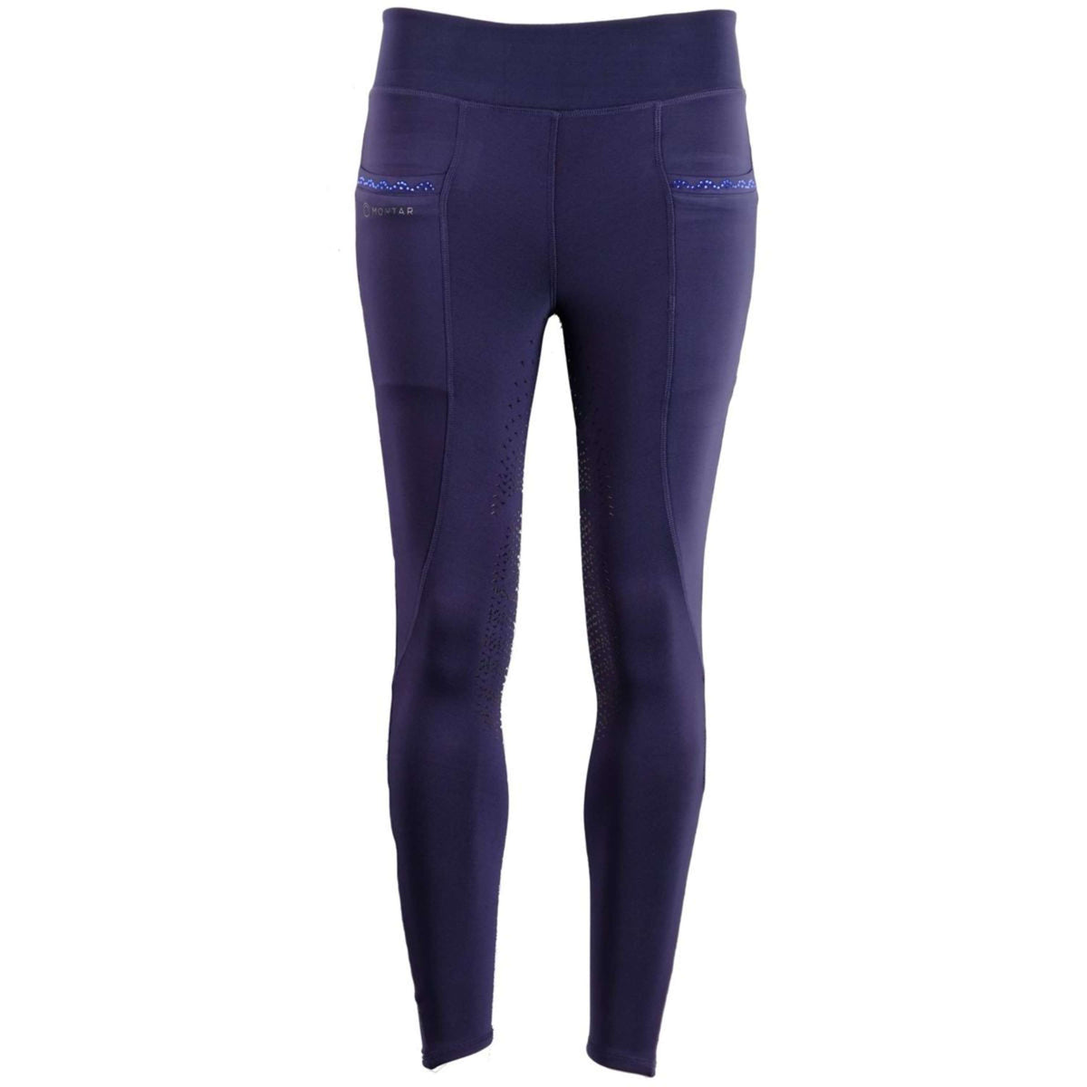 Montar Legging d'Équitation Crystal Pull On Full Grip Marin