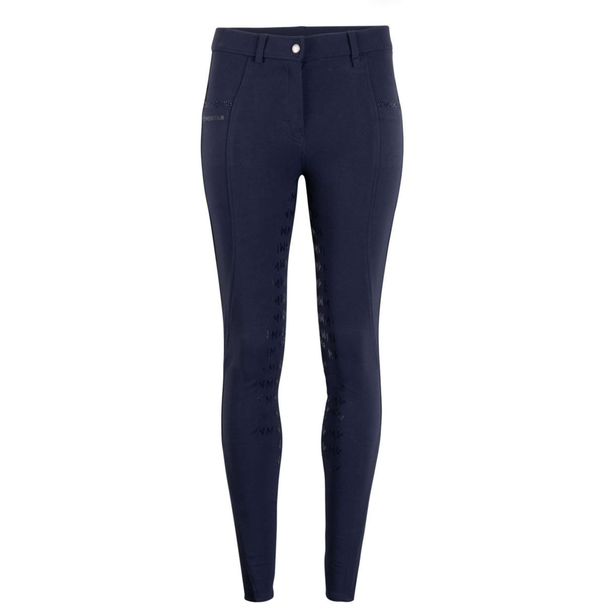 Montar Pantalon d'Équitation Crystal Full Grip Marin