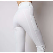 Montar Legging d'Équitation Rosegold Logo Junior Blanc