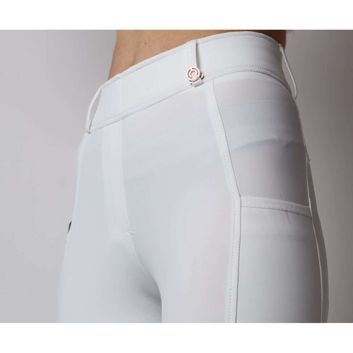 Montar Legging d'Équitation Rosegold Logo Junior Blanc