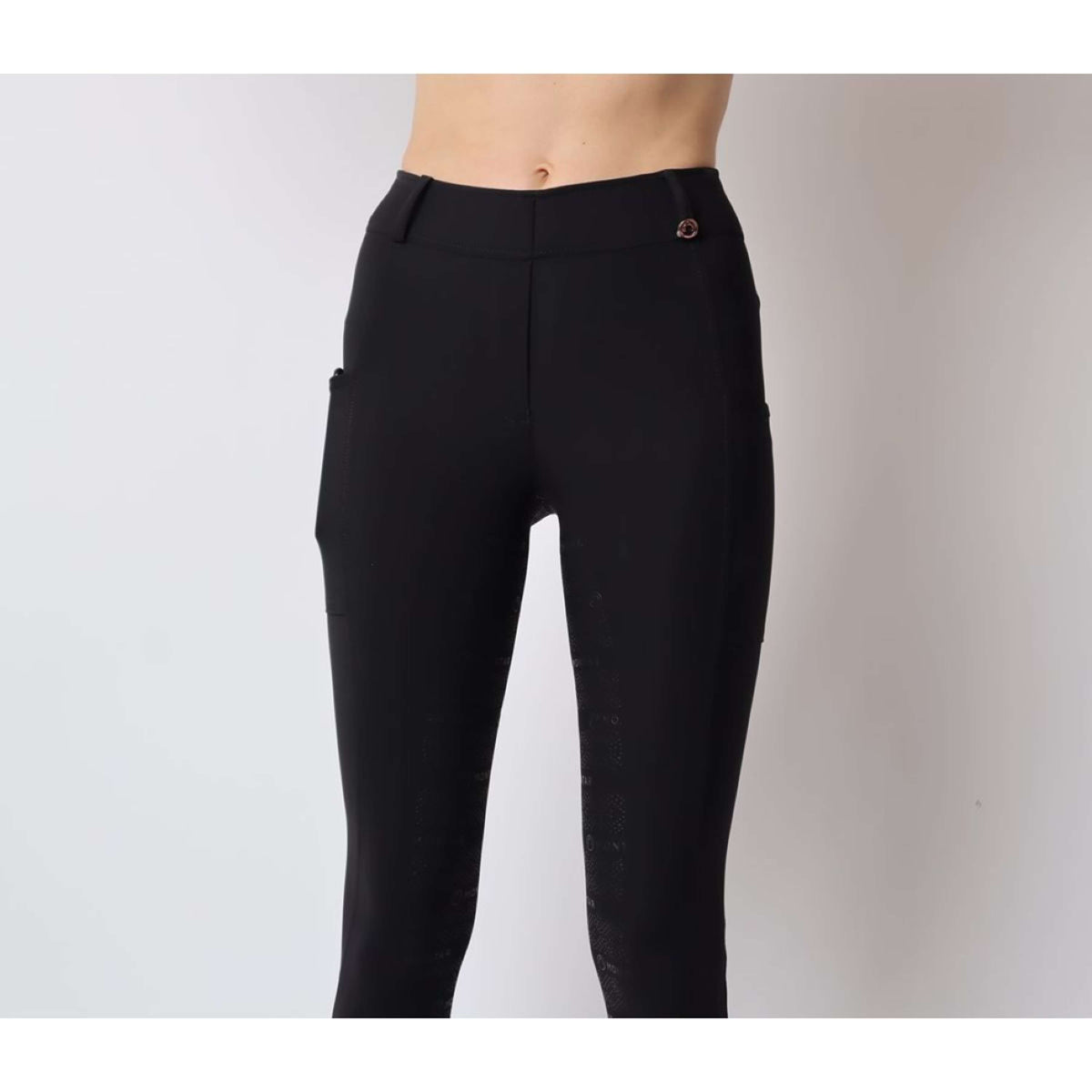 Montar Legging d'Équitation Rosegold Logo Junior Noir