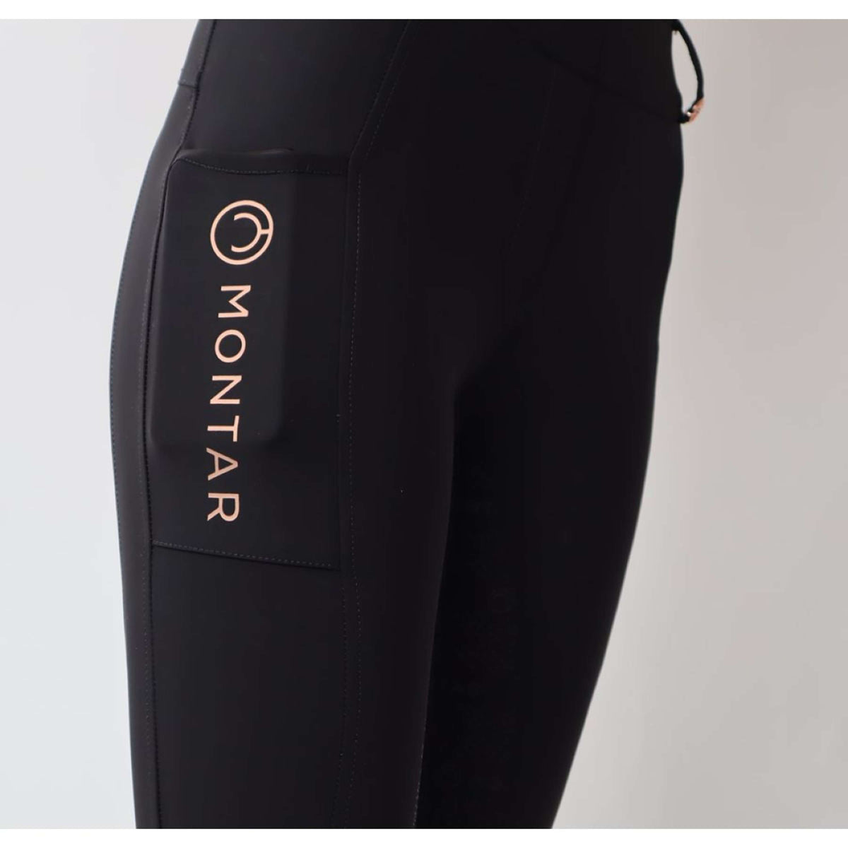 Montar Legging d'Équitation Rosegold Logo Junior Noir