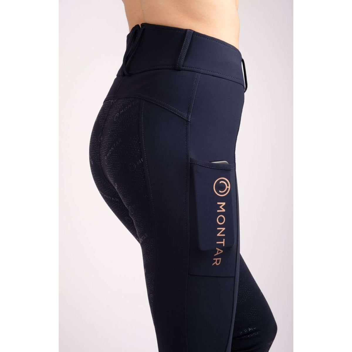 Montar Legging d'Équitation Rosegold Logo Junior Marin