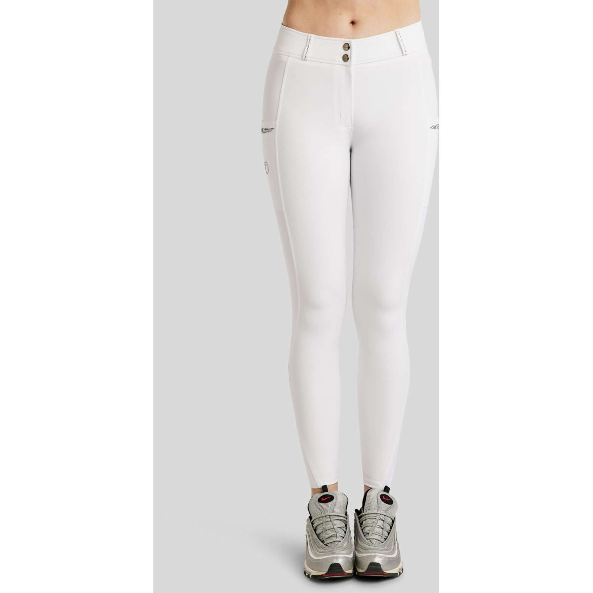 Montar Pantalon d'Équitation MoEmilia Full Grip Blanc