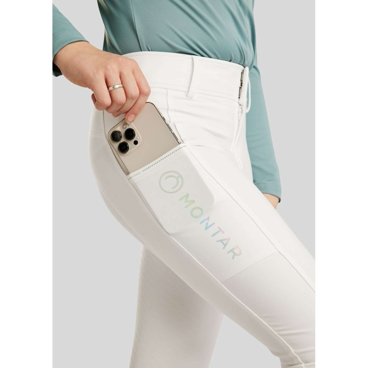Montar Pantalon d'Équitation MoCha Full Grip Blanc