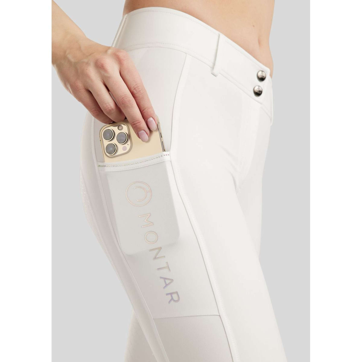 Montar Pantalon d'Équitation MoCha Full Grip Blanc