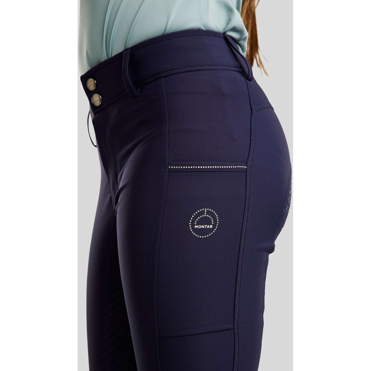 Montar Pantalon d'Équitation MoCha Full Grip Marin