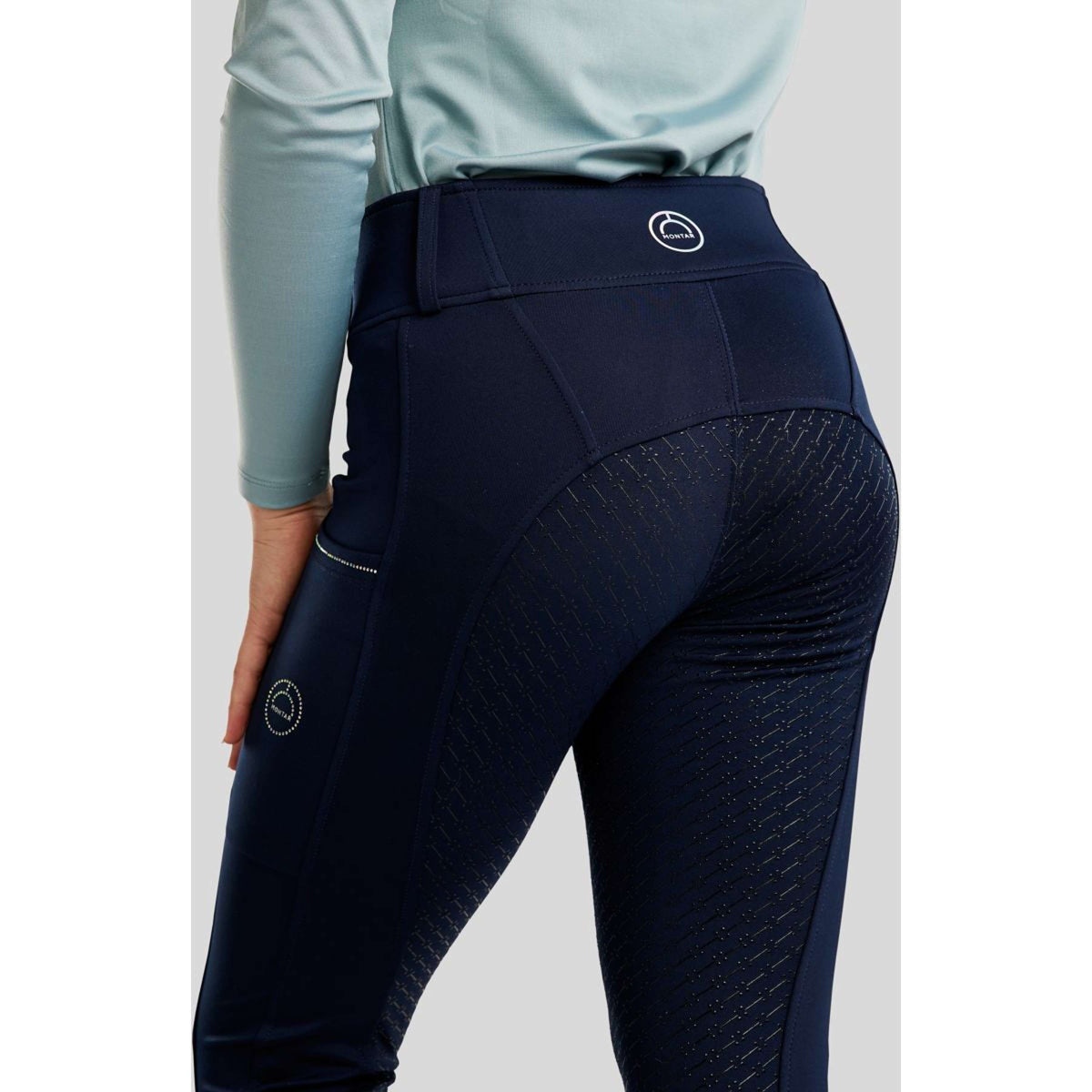 Montar Legging d'Équitation MoCha Full Grip Marin